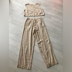 New A New Day 55 % Linen Women’s pants size 4 and short size M color multi